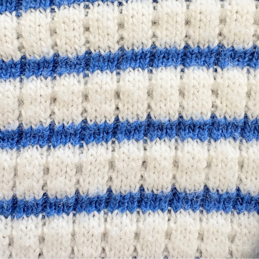 Splendid Ribbed Striped Hoodie XS Supersoft Supima Cotton Modal Knit Blue White - Picture 6 of 9